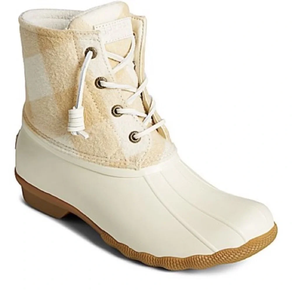 Sperry Women's Cream and Tan Winter Boots